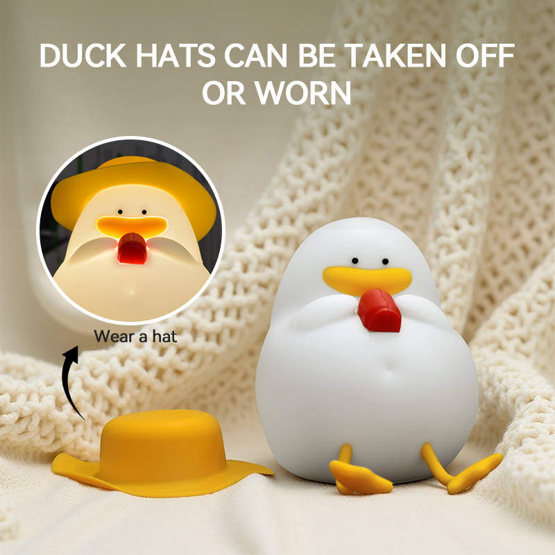 Lighting Table Decor - Happy Duck Night Light,Touch-Control Bedside Lamp,Chargable