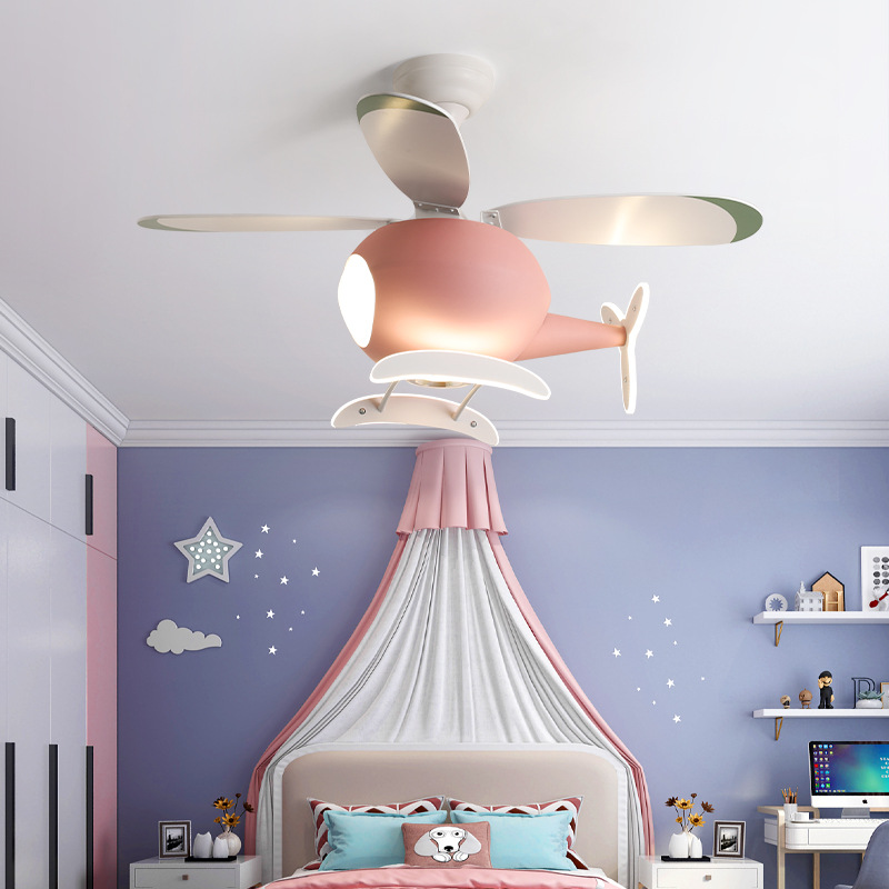 Decor Lighting & Decor Fires - Modern Creative Cartoon Plane Fan Light