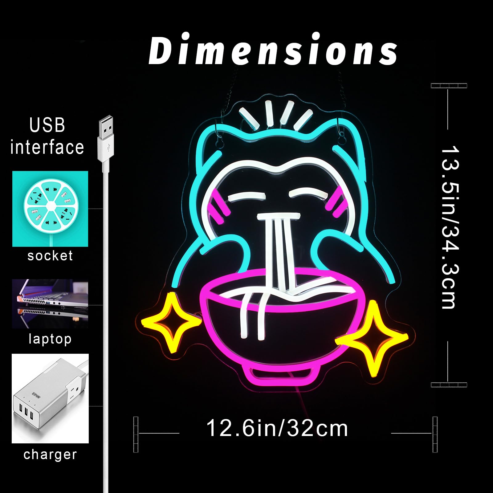 LED Ramen Neon Light - Cute Be - Restaurant Lighting Decoration recension och pris