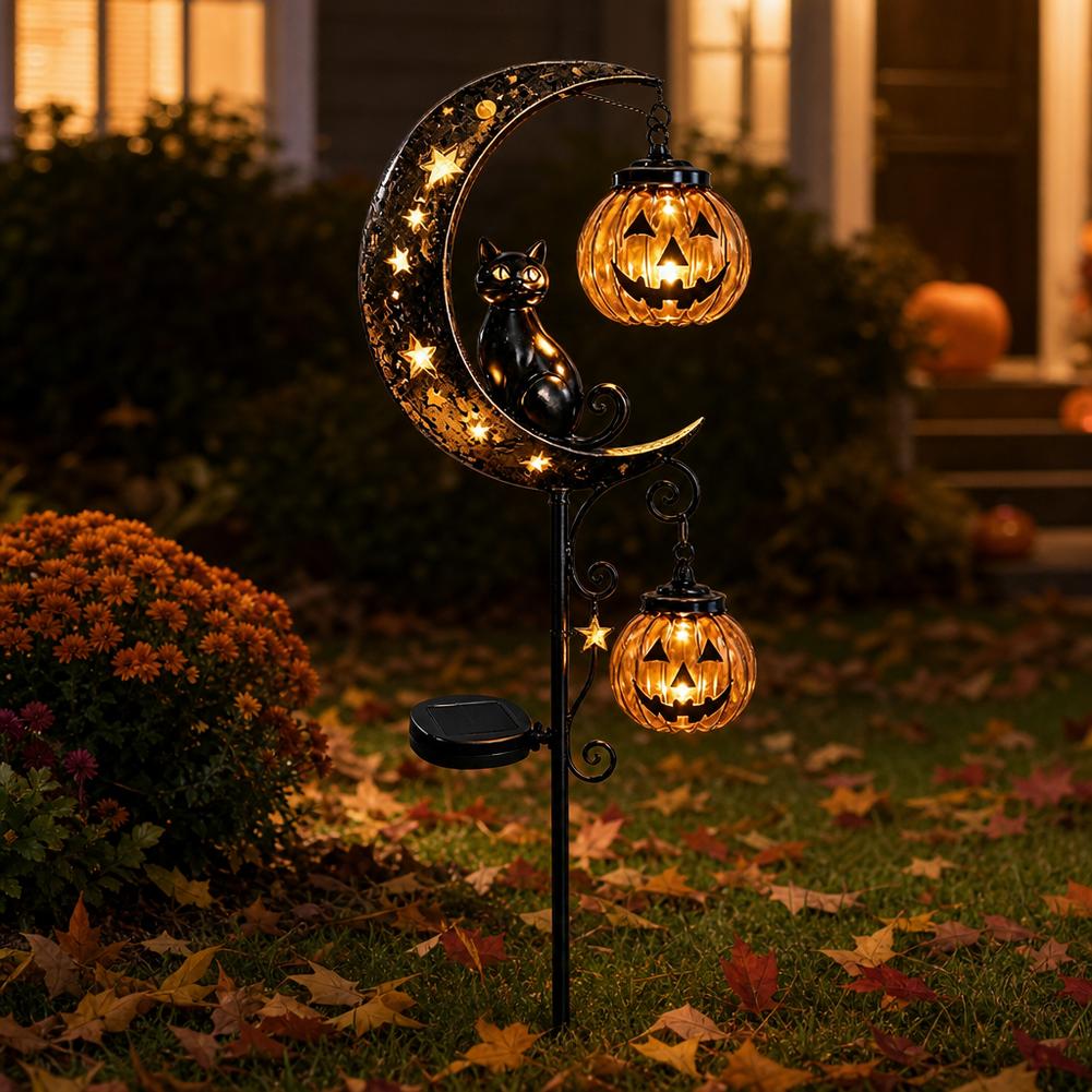Halloween Black Cat Moon Groun - Led Moon Lamp recension och pris