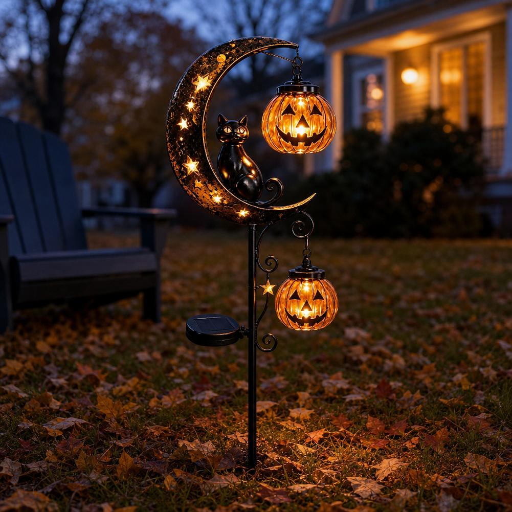 Halloween Black Cat Moon Groun - Led Moon Lamp recension och pris
