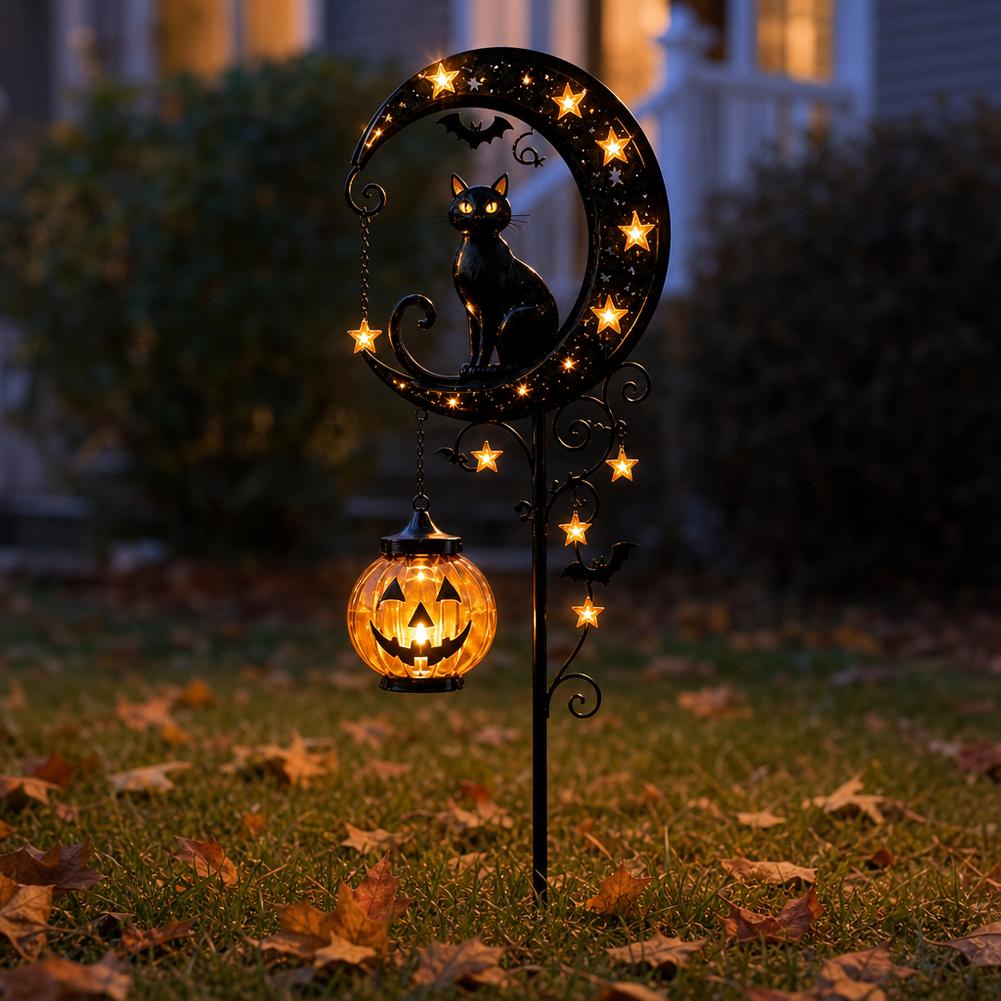 Halloween Black Cat Moon Groun - Led Moon Lamp recension och pris