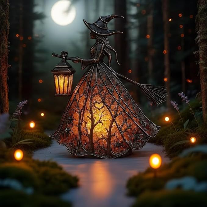 Witch Resin Tabletop Night Lig - Lighting Table Decor recension och pris