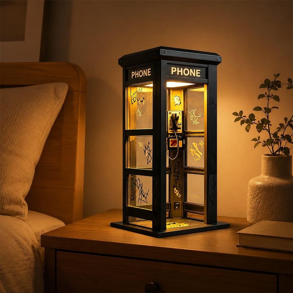 Retro Graffiti Phone Booth Tab - Lighting Table Decor recension och pris