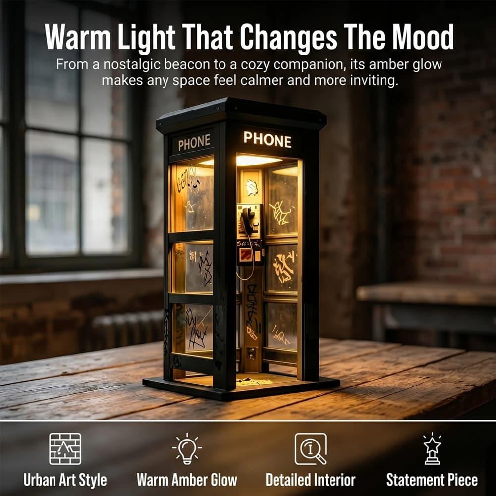 Retro Graffiti Phone Booth Tab - Lighting Table Decor recension och pris