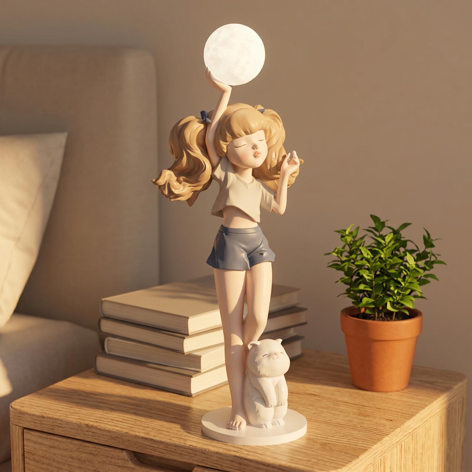 Elegant Girl Figurine Lamp wit - Ambient Lighting Decor For Room recension och pris