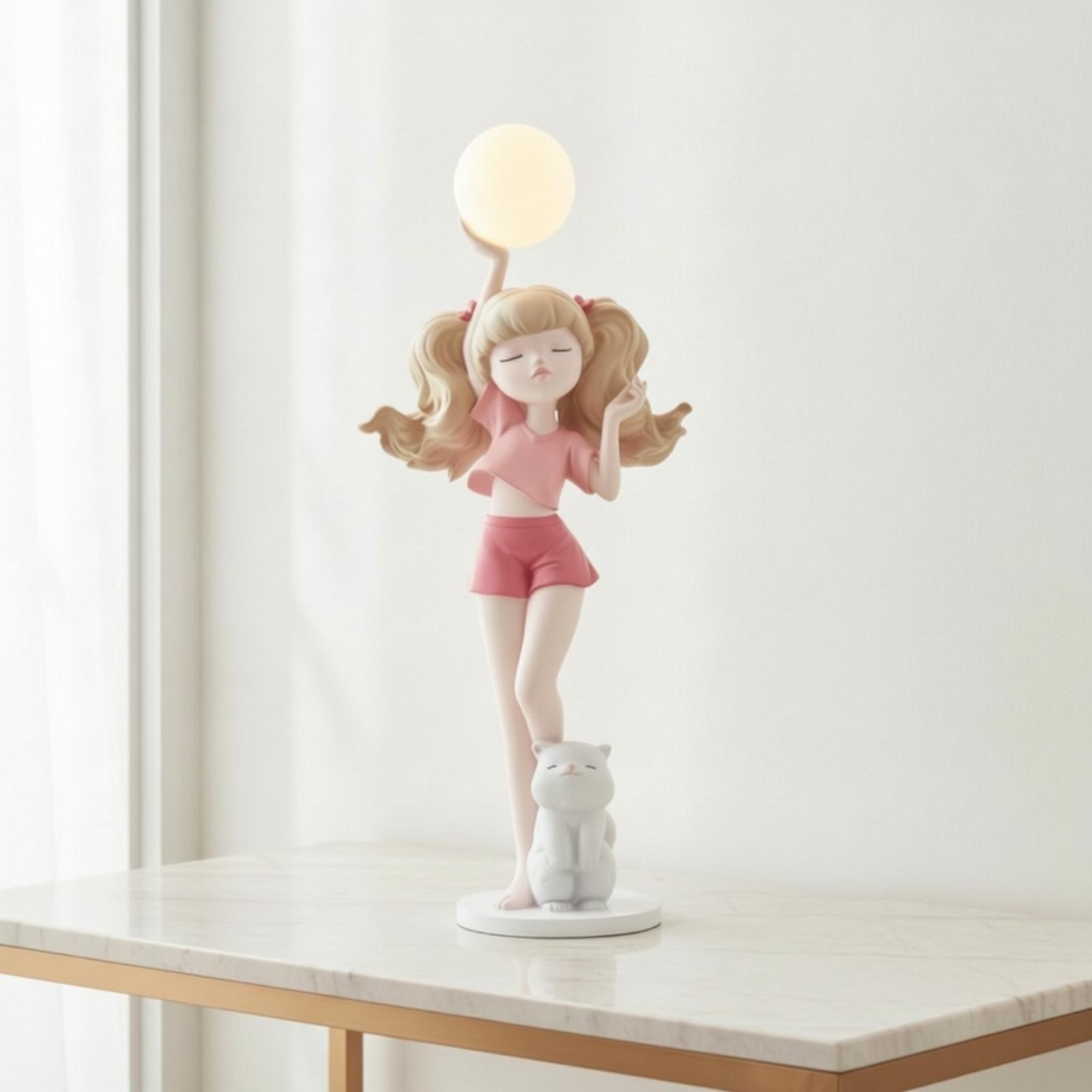 Elegant Girl Figurine Lamp wit - Ambient Lighting Decor For Room recension och pris