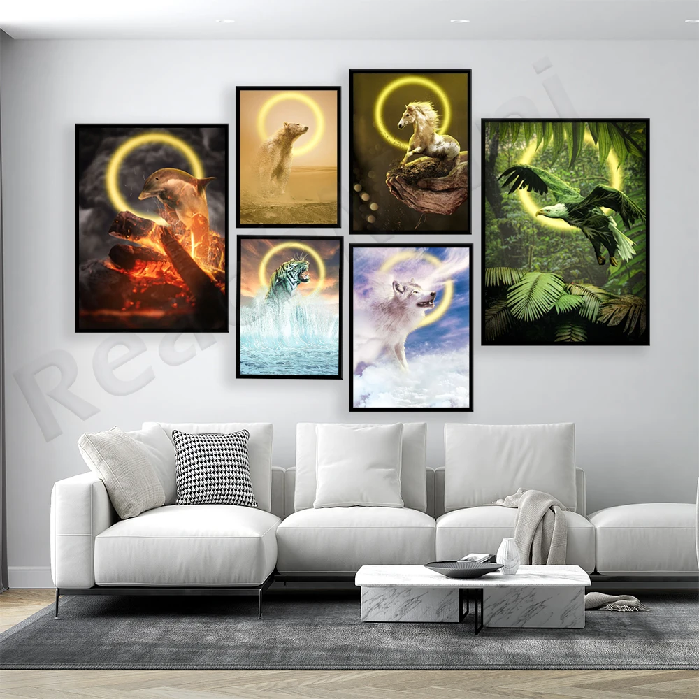 Elements eagle, wolf, dolphin, - Elements Lighting Decor recension och pris
