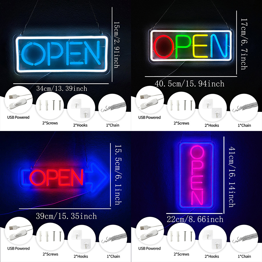 Open Series Neon Sign For Wall - Restaurant Lighting Decoration recension och pris