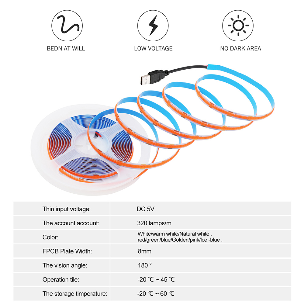 DC 5V COB LED Strip Light 320L - Decor Lighting Hours recension och pris