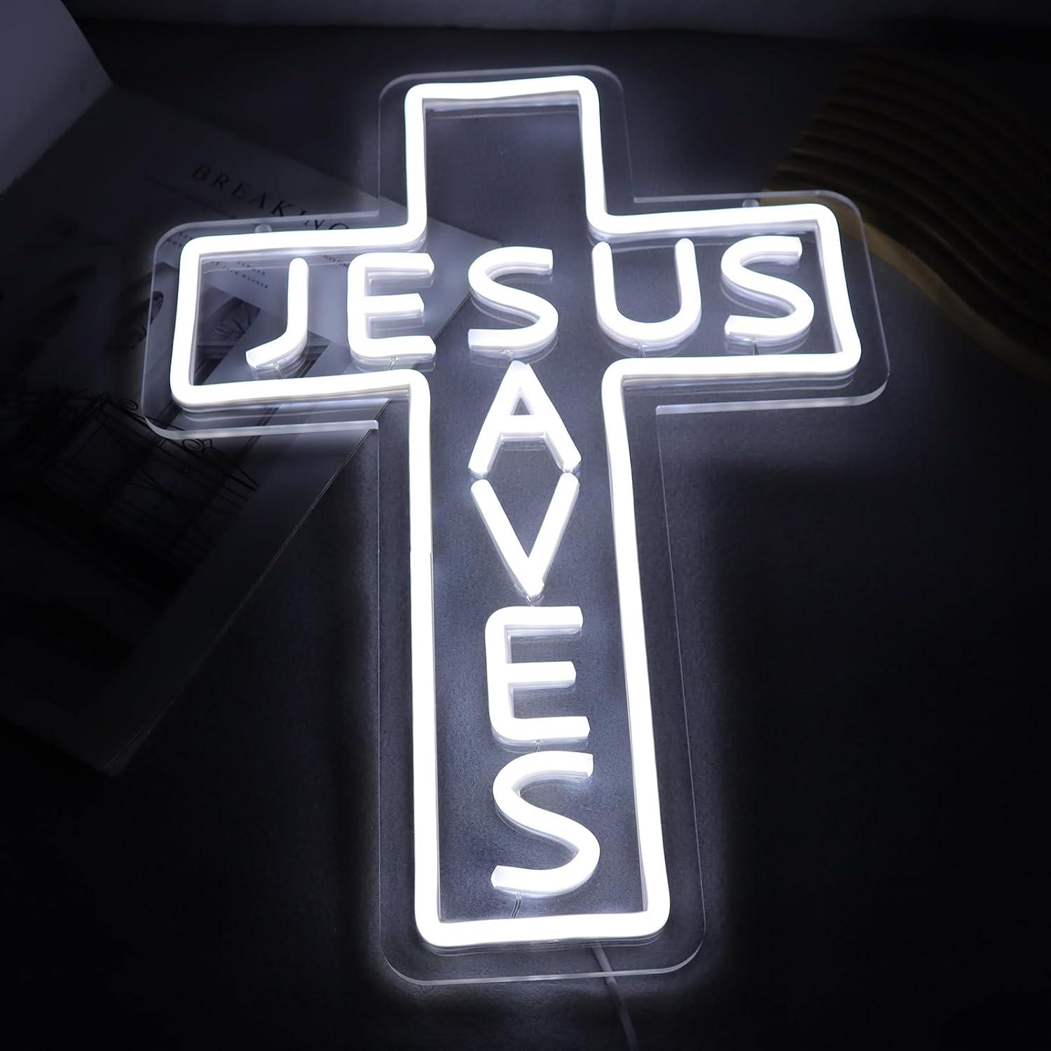 Jesus Saves Cross Neon Signs U - Restaurant Lighting Decoration recension och pris