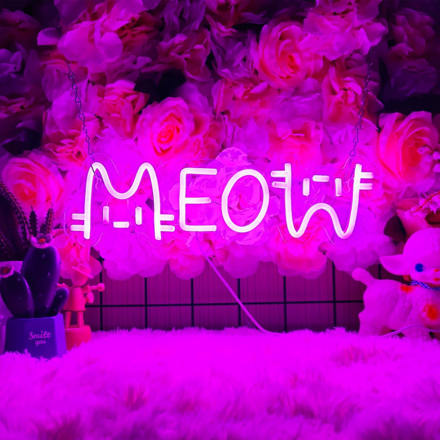 Meow Neon Sign Cat USB Powered - Restaurant Lighting Decoration recension och pris