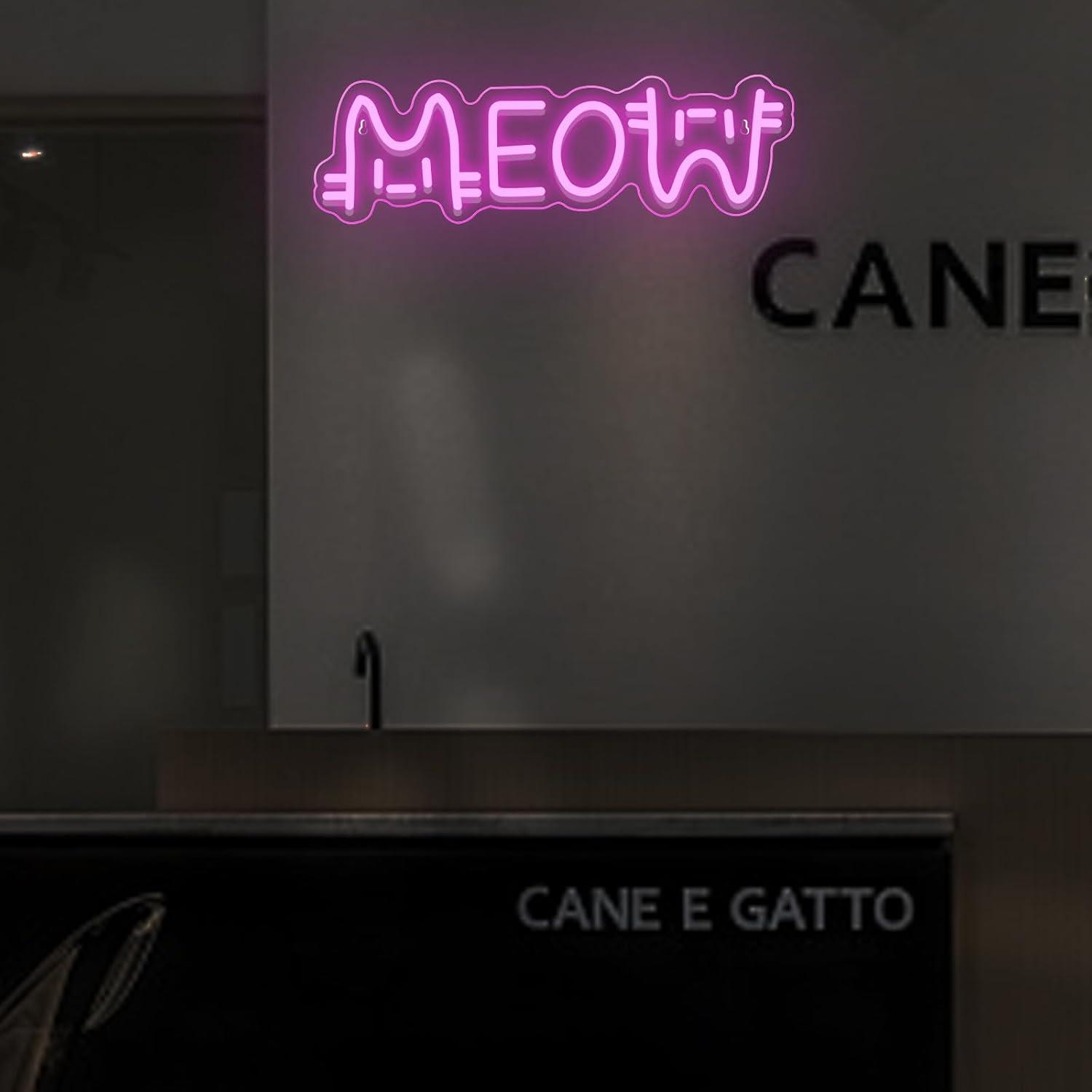 Meow Neon Sign Cat USB Powered - Restaurant Lighting Decoration recension och pris