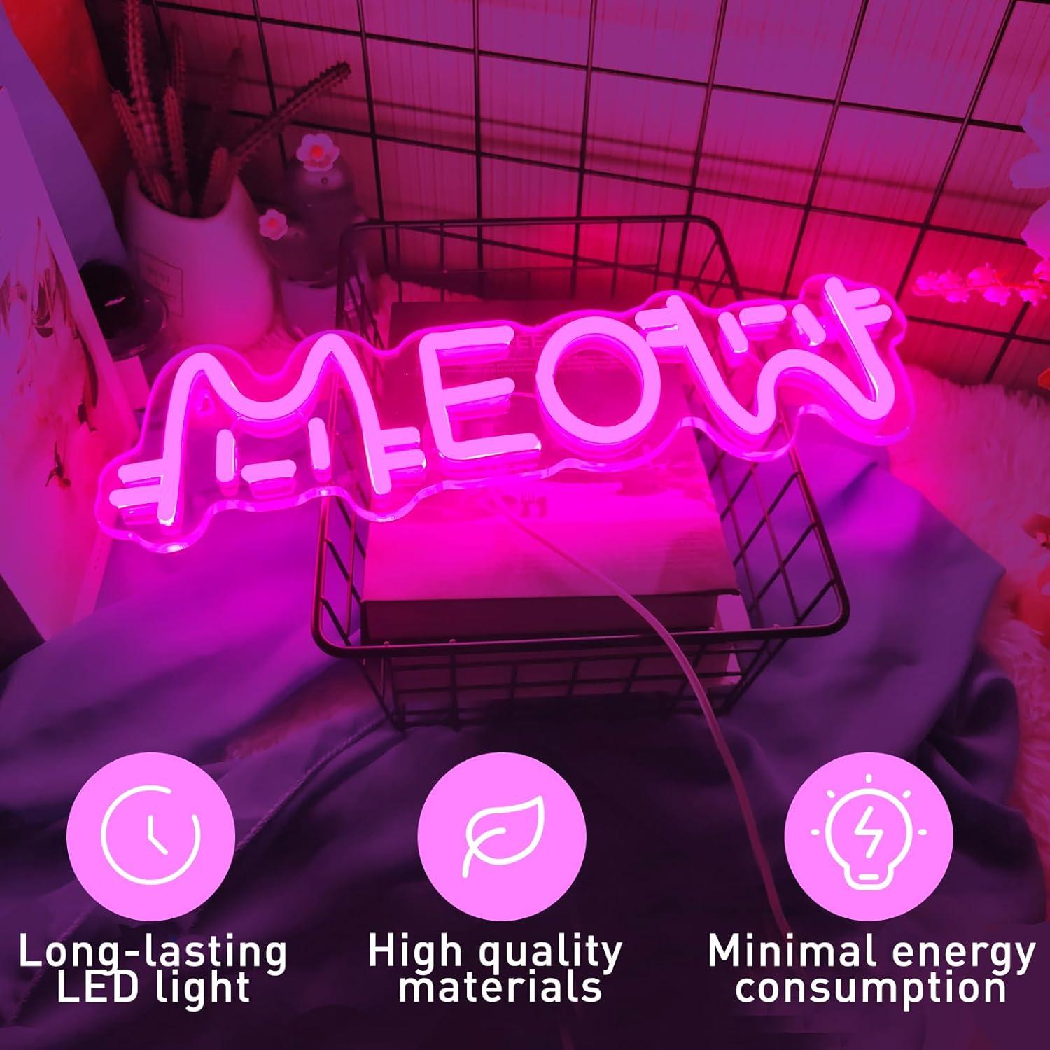 Meow Neon Sign Cat USB Powered - Restaurant Lighting Decoration recension och pris