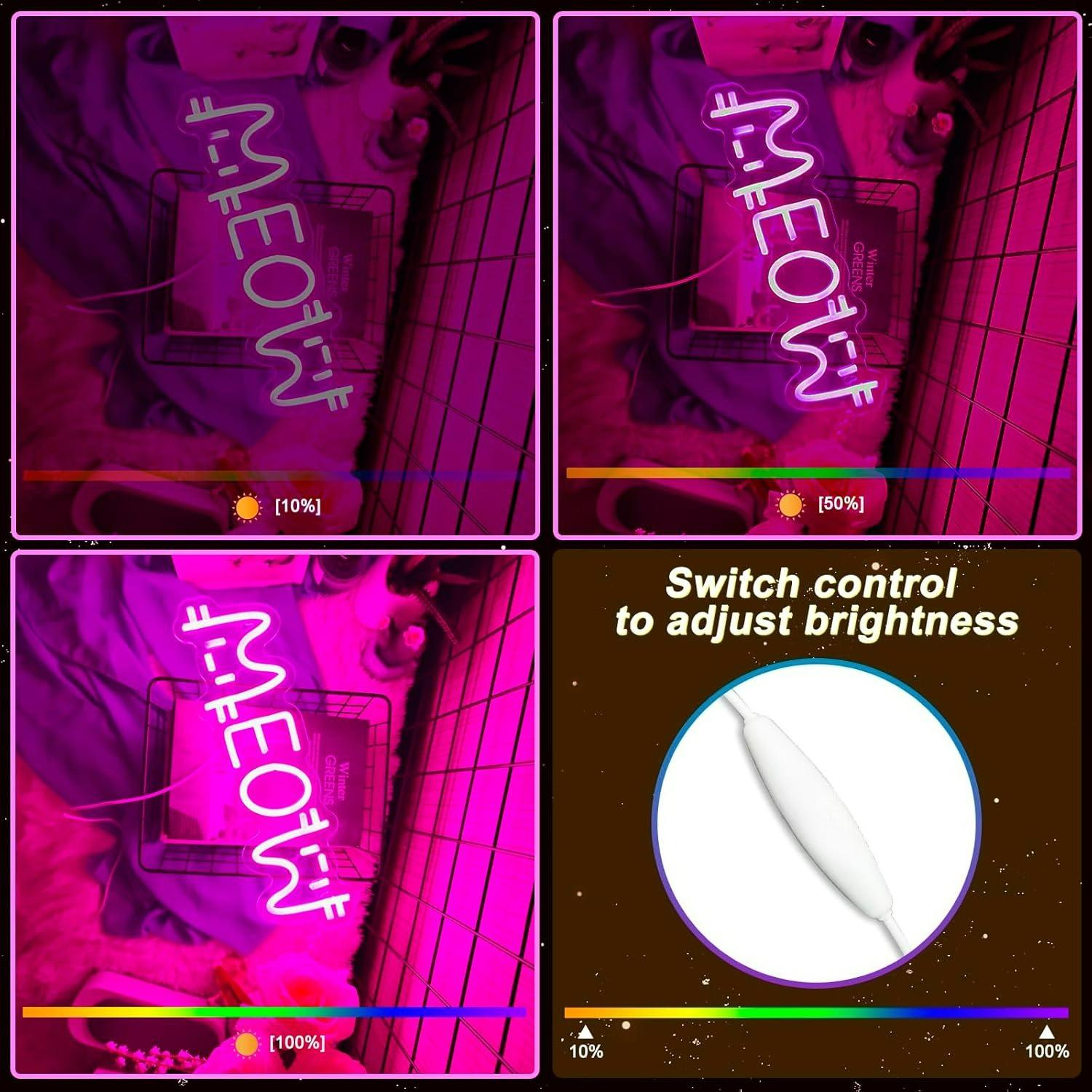 Meow Neon Sign Cat USB Powered - Restaurant Lighting Decoration recension och pris