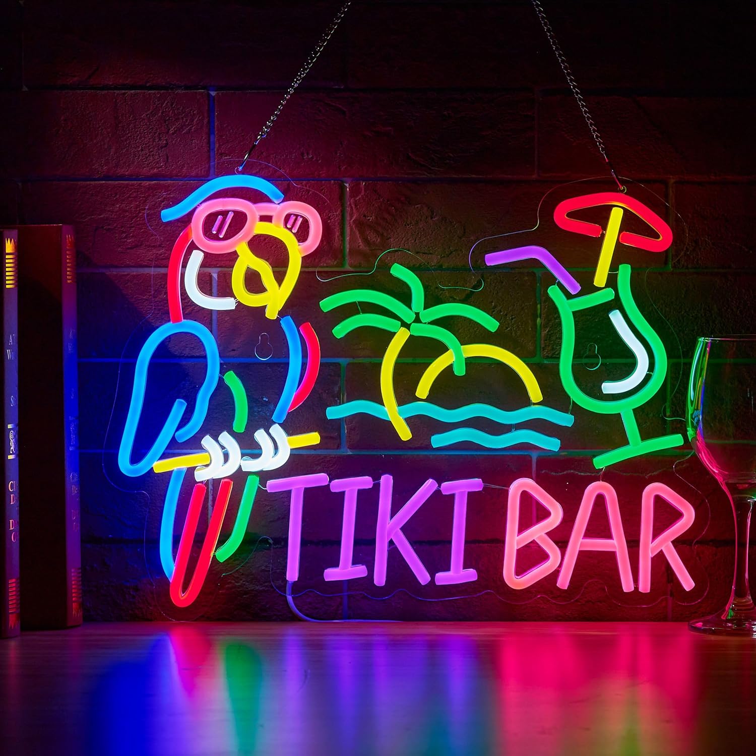 Tiki Bar Parrot Palm Tree Neon - Restaurant Lighting Decoration recension och pris