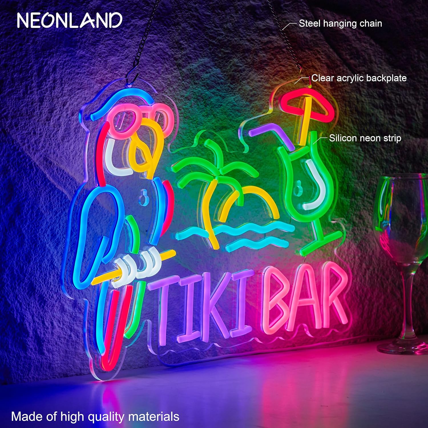 Tiki Bar Parrot Palm Tree Neon - Restaurant Lighting Decoration recension och pris