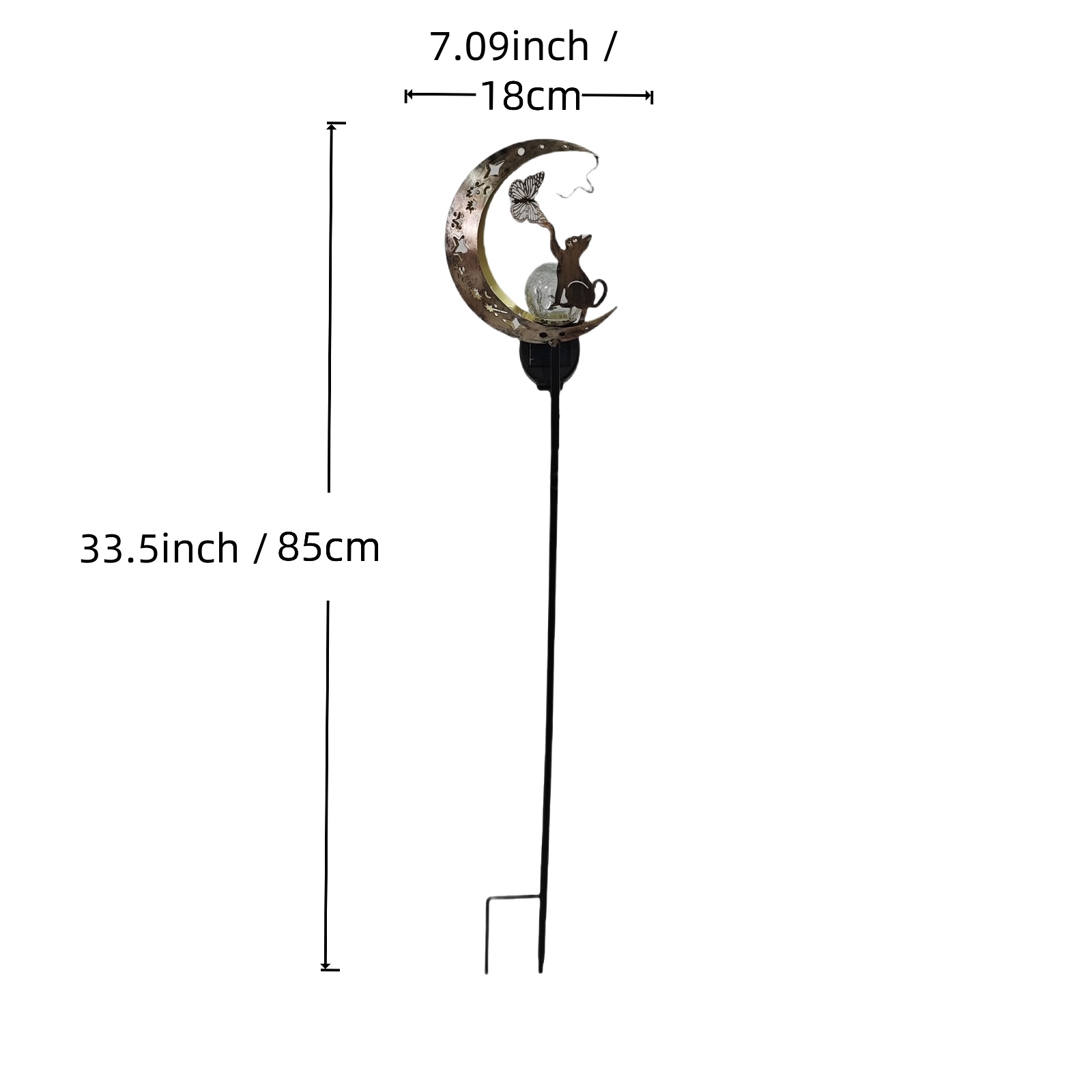1 PC Cat Moon Solar Light Iron - Elements Lighting Decor recension och pris