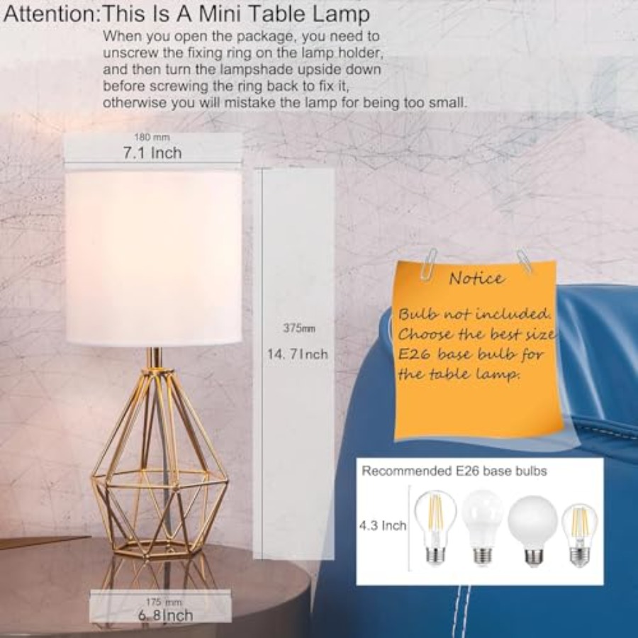 Modern Hollow Out Base Bedroom - Geometric Lamp Shade recension och pris