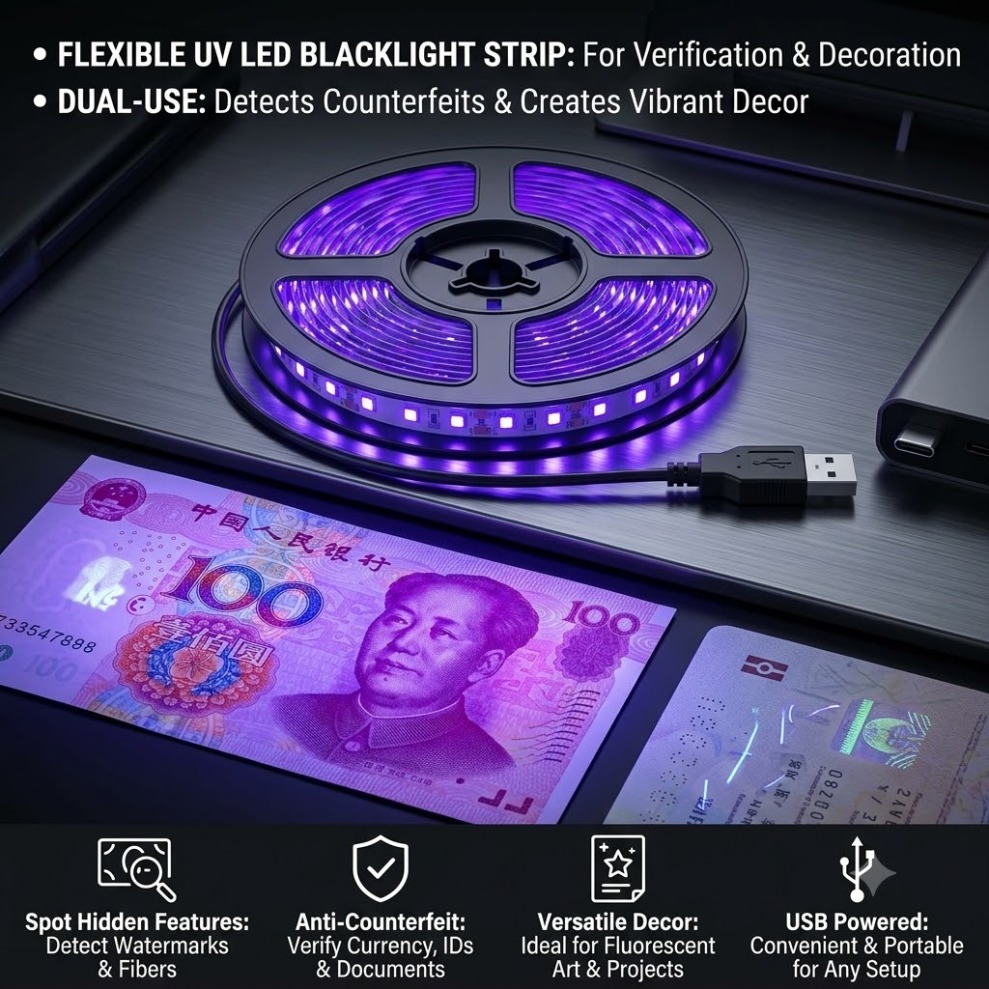 UV LED Strip SMD2835 DC5V 395- - Decor Lighting Hours recension och pris