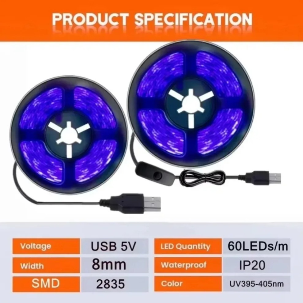 UV LED Strip SMD2835 DC5V 395- - Decor Lighting Hours recension och pris