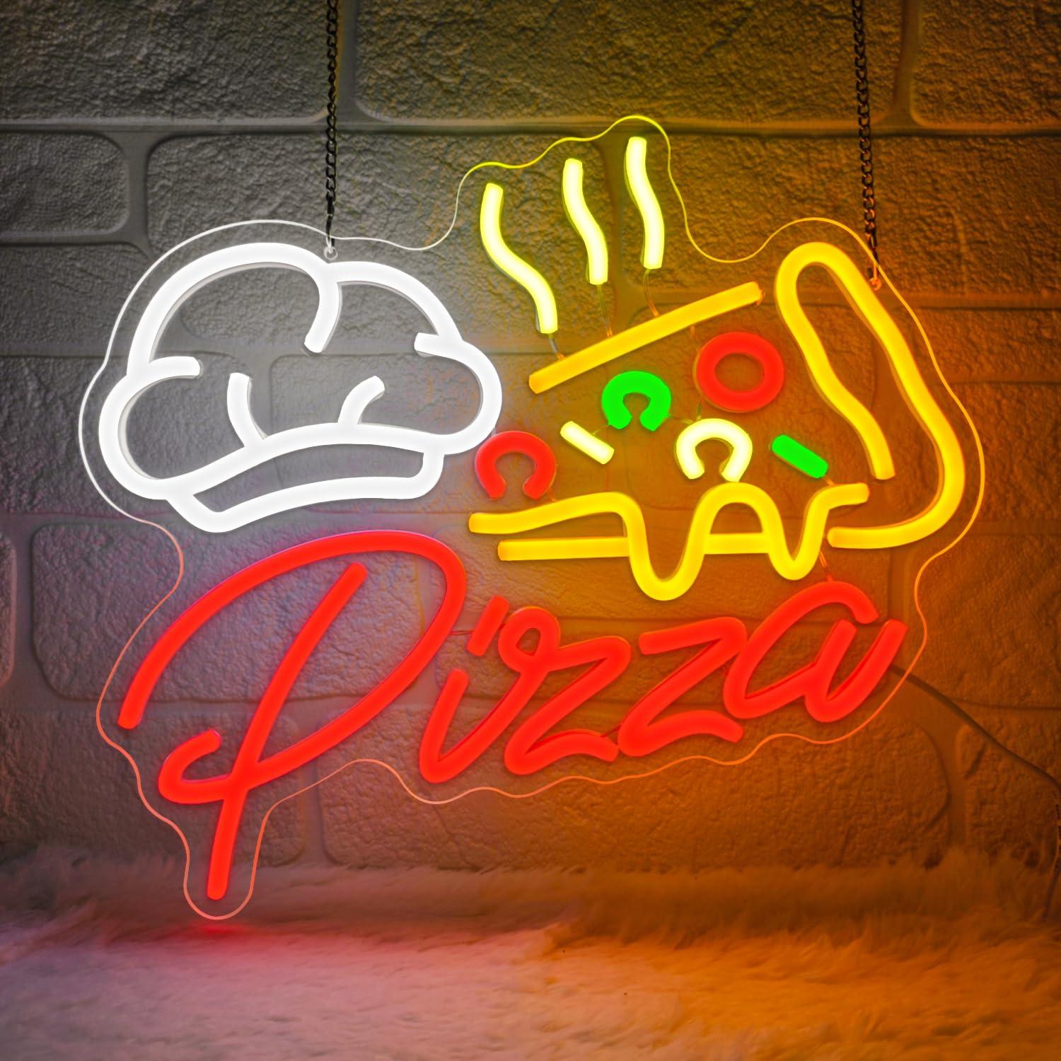 Pizza Neon Sign Colorful Pizza - Restaurant Lighting Decoration recension och pris