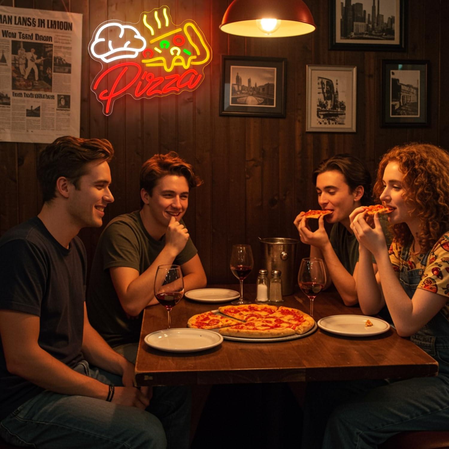 Pizza Neon Sign Colorful Pizza - Restaurant Lighting Decoration recension och pris