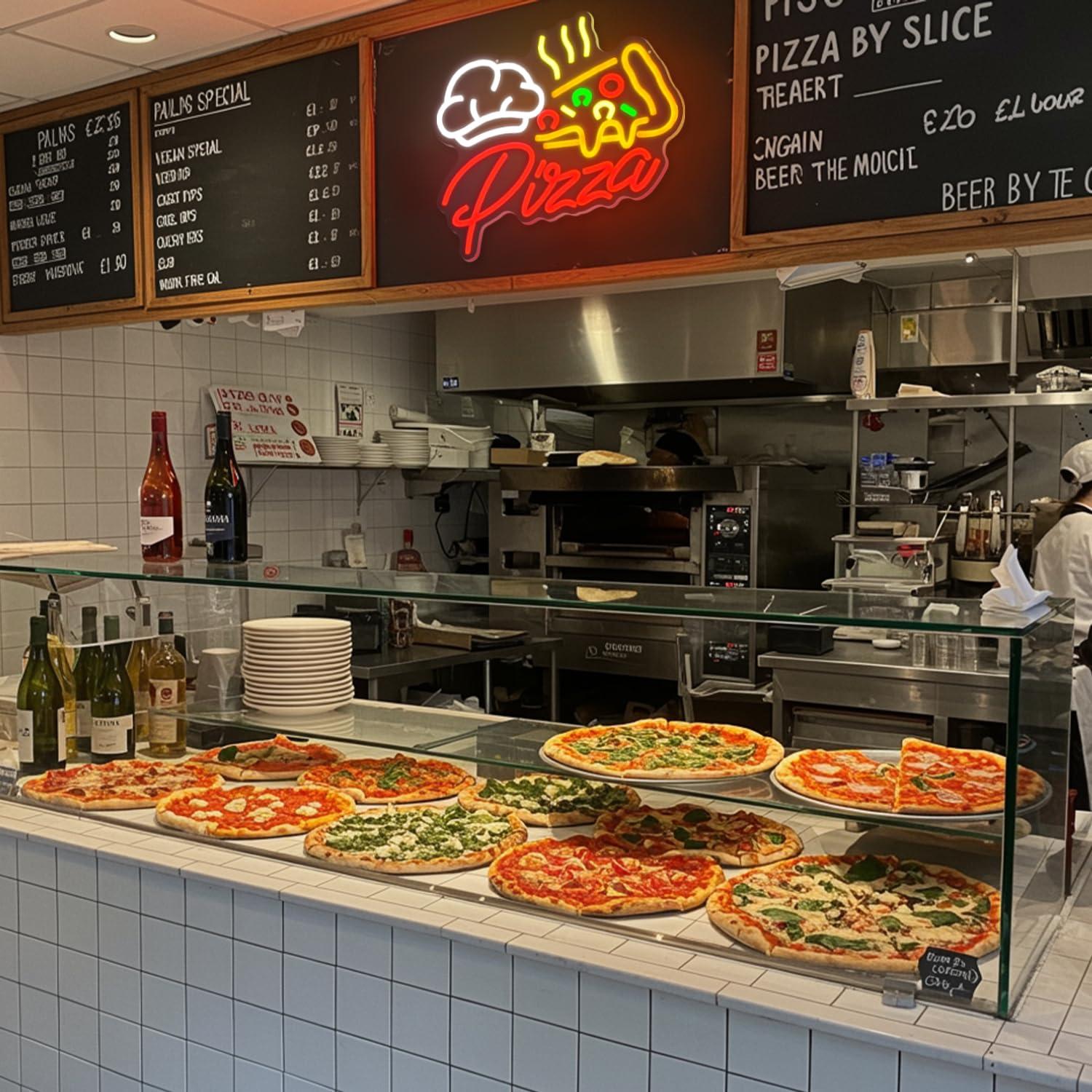 Pizza Neon Sign Colorful Pizza - Restaurant Lighting Decoration recension och pris