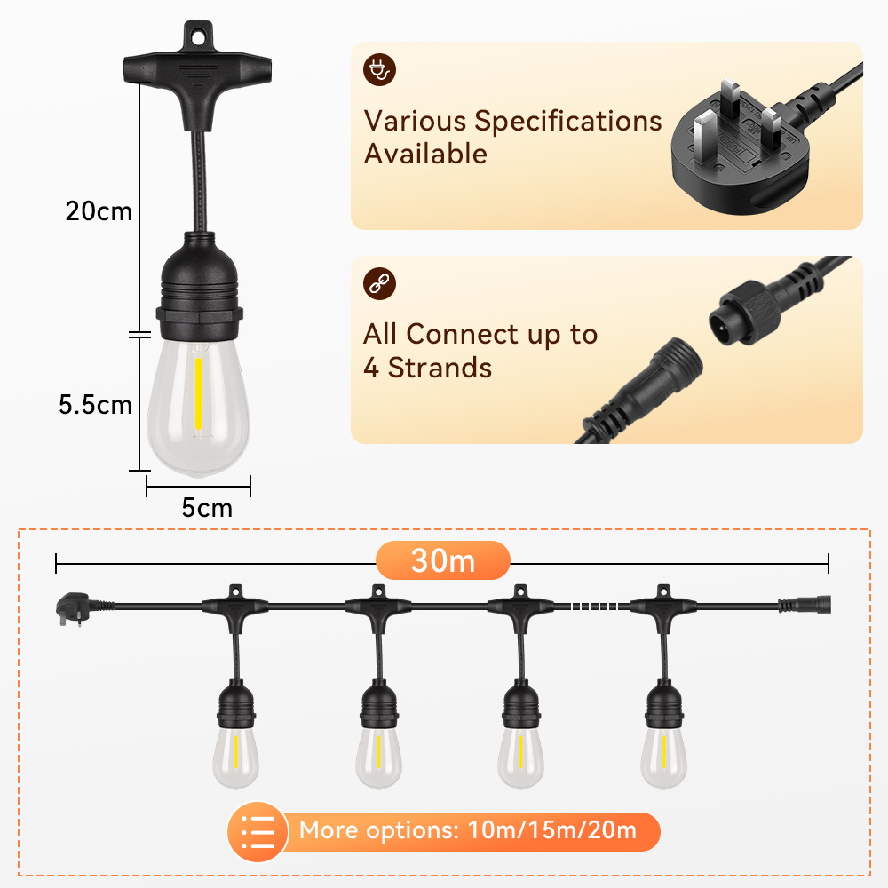 E27 Outdoor String Lights LED  - Decor Lighting Uk recension och pris