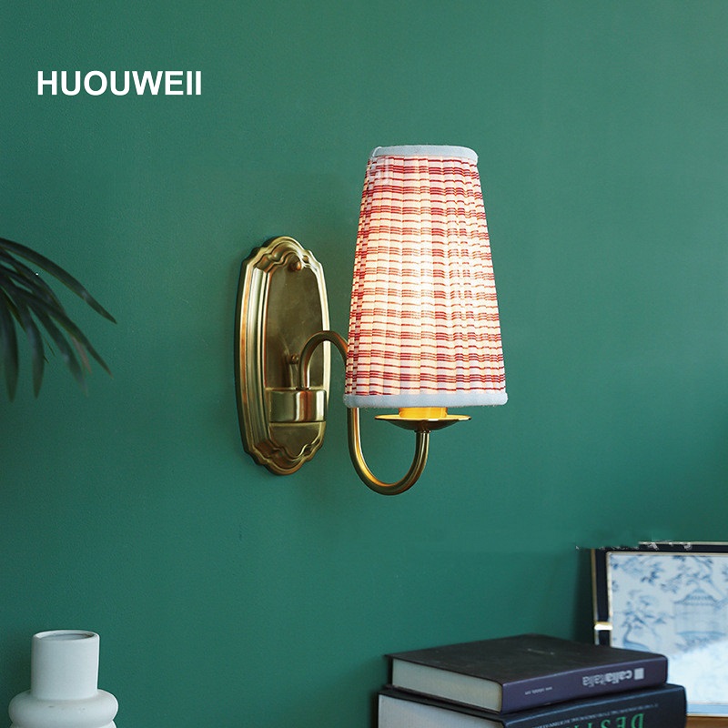 Retro Fabric Wall Lamp Bronze  - Elements Lighting Decor recension och pris