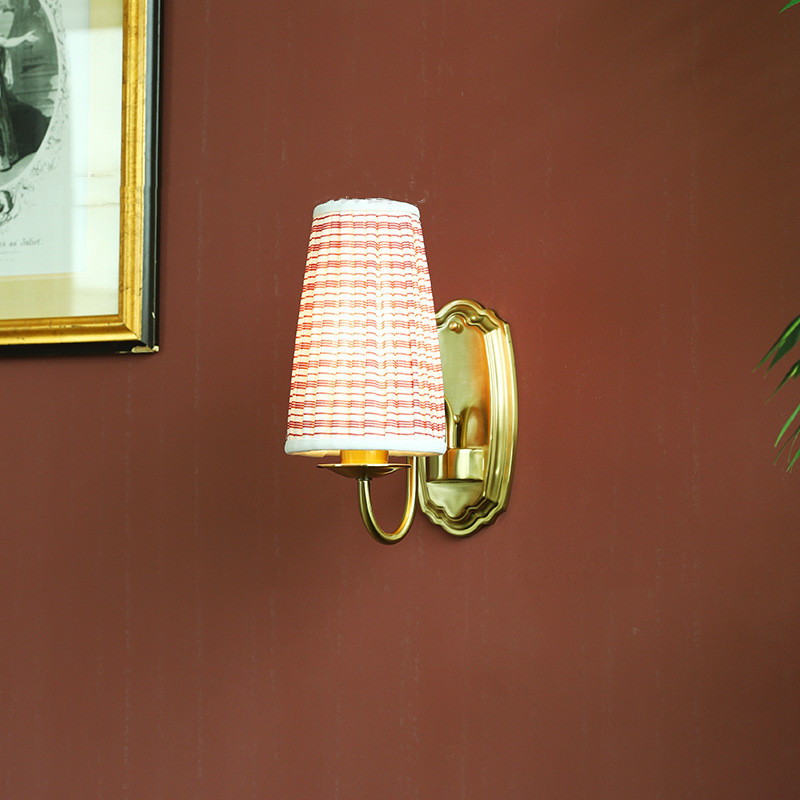Retro Fabric Wall Lamp Bronze  - Elements Lighting Decor recension och pris