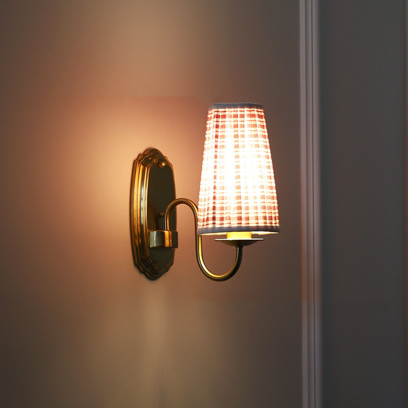 Retro Fabric Wall Lamp Bronze  - Elements Lighting Decor recension och pris
